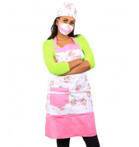 Markon_ Cotton Kitchen Apron with Mask and Hat Complete