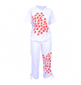 Markon_ Cotton Women's Pyjama Set Sleepwear Tops with Capri Pants