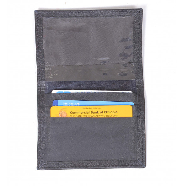 Yenaneshe _ Genuine Leather Black Wallet for ATM / License Card Case