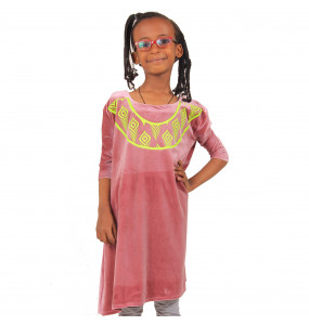 Addis_ Kids Velvet Half sleeve  Dress for Kids 