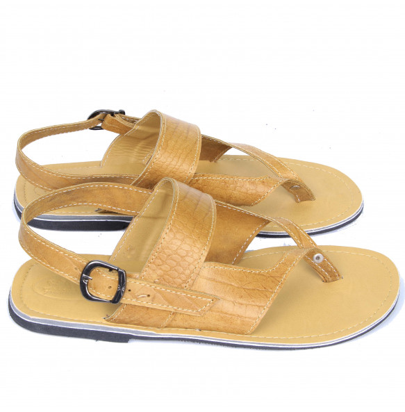 Fikadu _Men's Genuine Leather Flat Sandal Shoe