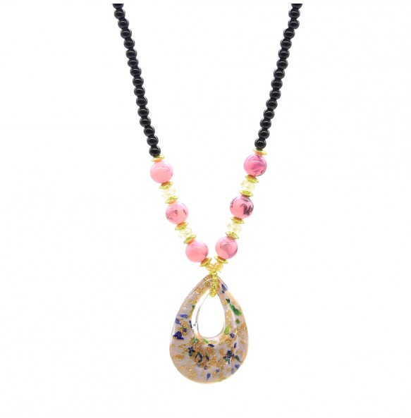  Bead Made Drop Pear Shape Pendant Necklaces