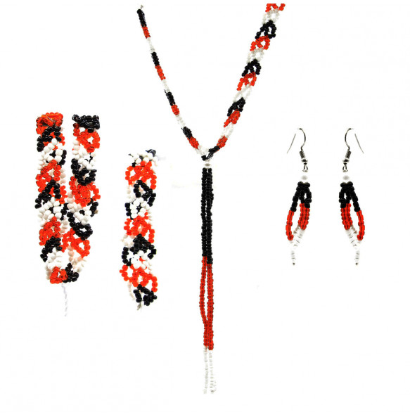 Alemu_ Traditional Necklace, Headband, Bracelet, Earrings Set