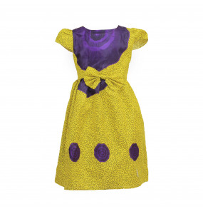  Member _Stylish Kids African pattern printed Sleeveless Dress 