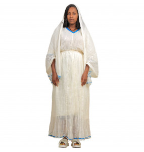 Berhan _ Traditional Dress with Shawl (netela)