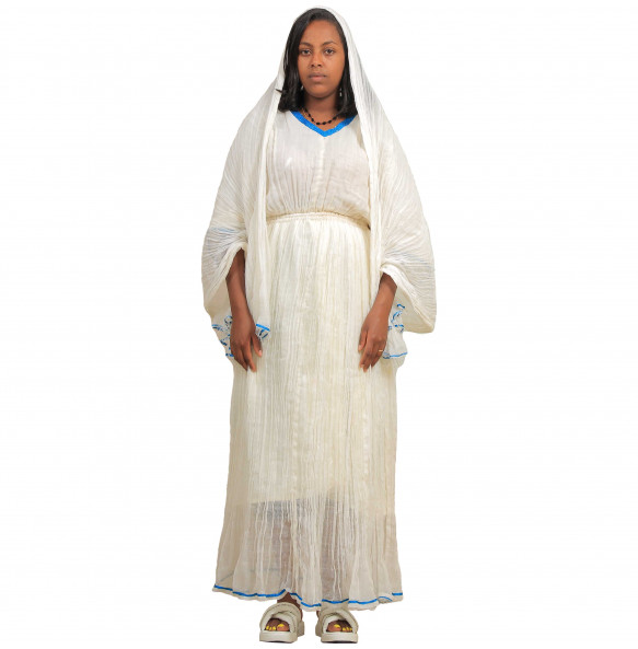 Berhan _ Traditional Dress with Shawl (netela)