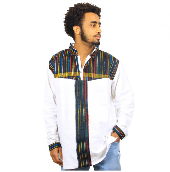 Elsabet_Men’s Cultural 100% Cotton Stylish O neck Long Sleeve T- Shirt