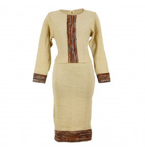 Ethiopia_ Women's Thread made  Sweater and Skirt Two -Piece Knit Set