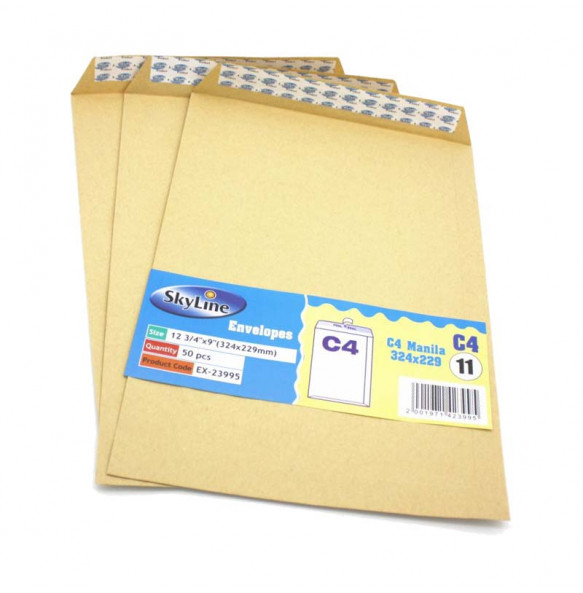 Sky Line Envelopes C4 Manila 324*229  (Pack of 50)