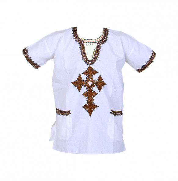 Mohamed_Men's 100% Cotton V- Neck  Traditional  Shirt