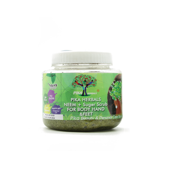 Pika Herbals Neem + Sugar Scrub & Pika Natural Anti - Fungal Pedi powder (Pack of 2)