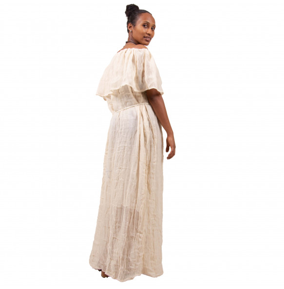  Eyerusalem_ Women's Off Shoulder Traditional Dress with Scarfe