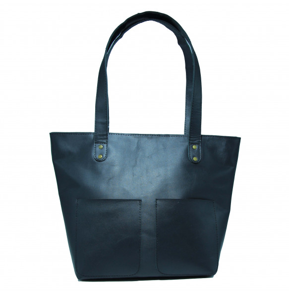 Fasika_ Women's Black Leather Bag