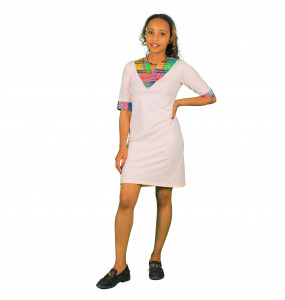 GABER Women's Short-sleeve  African Print Dress 