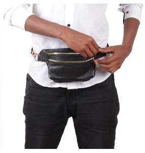 Tsion _Unisex Leather Waist Pack Bag