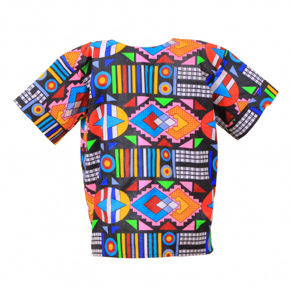 Sisaye _Kids Short Sleeve Africa Pattern Print T- Shirt