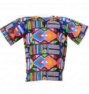 Sisaye _Kids Short Sleeve Africa Pattern Print T- Shirt