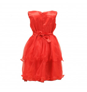 Alemayehu_  Kids Red Sleeveless  Double Layer Dress 