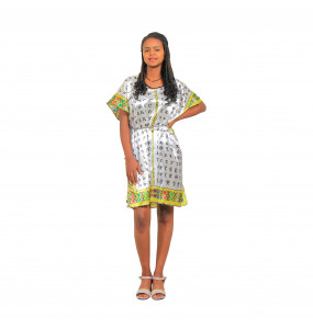 Sewit _Ethiopian Alphabet Word Printed Women’s Dress 