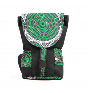 Abeba _Unisex Backpack Bag Made in Canvas and African Cloth