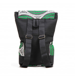 Abeba _Unisex Backpack Bag Made in Canvas and African Cloth