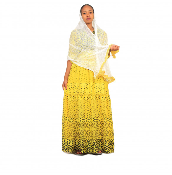 Women's Chiffon Dress with ”Netela”