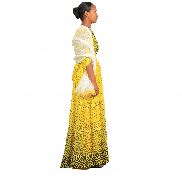 Women's Chiffon Dress with ”Netela”