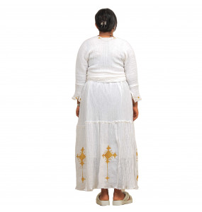 Buzunesh  _ Traditional Dress With Shawl (netela)