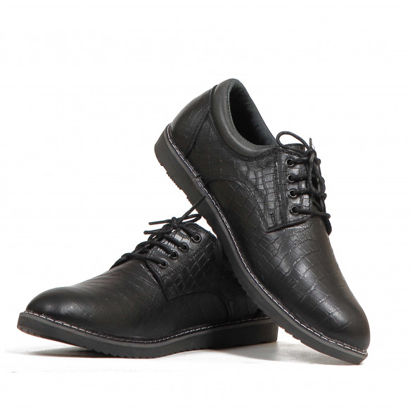 Tigist_ Men’s Leather Black Shine Shoe  