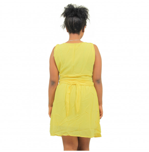 Kidst _ yellow solid Color Summer Casual Dress