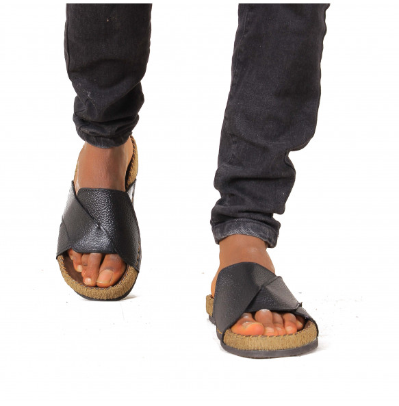 Getnet_ Women's Leather Slip on Sandals