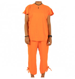  Markon_ Cotton Women's Pajama Set Sleepwear Tops with Capri Pants 